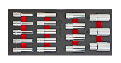 T45448 Набор головок удлиненных 1/2" (8-32мм) 17пр., в мягком ложементе