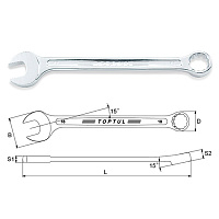 Ключ комбинированный усиленный 16 мм TOPTUL AAEW1616